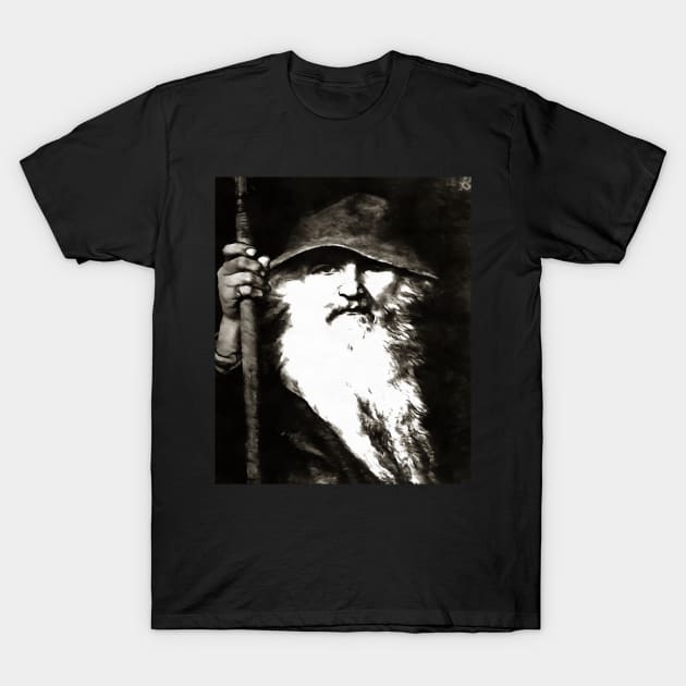 Scandinavian God Odin The Wanderer T-Shirt by taiche